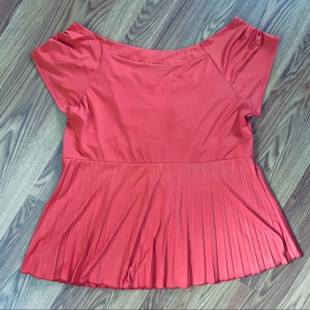Agb Woman Orange Cap Sleeve Tunic Top Gathered Front Size 1 X - Picture 9 of 9
